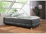 Boxspringbett HOME AFFAIRE "Vaasa", grau (anthrazit), B:96cm L:206cm, Komplettbetten, Boxspringbett, für Dachschrägen geeignet, inkl. Bettkasten und Topper
