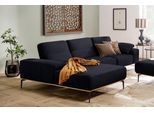 Ecksofa W.SCHILLIG "run, Designsofa mit tollem Sitzkomfort, bequem, L-Form", blau (dunkelblau w82), B:319cm H:88cm T:178cm, Longlife Xtra-Leder Z73: Naturwalkleder der Luxusklasse aus den erlesensten Rohhäuten. Hautstärke 1, 1 – 1, 3 mm;ROHLEDER Jacquard-Flachgewebe Q2 W60 (63% Polyester, 37% Polyacryl);ROHLEDER Chenille-Flachgewebe Q2 W77 (68% Polyacryl, 32% Polyester);Stoff S37 (100% Polyester),