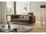 3-Sitzer HOME AFFAIRE "Viva", rosa (kupfer), B:213cm H:84cm T:93cm, 100% Polyester, Sofas, 3-Sitzer, mit Holzrahmen aus Eiche