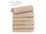 Seiftuch CARL ROSS "HygieniCotton", beige (dunkelbeige), B:30cm L:30cm, Baumwolle, Waschlappen, Seiftuch, mit 2 Aufhängekordeln