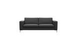 2,5-Sitzer FLEXLUX "Fiore, super Sitzkomfort durch Kaltschaum", schwarz (deep schwarz), B:196cm H:85cm T:92cm, 100% Echteder, Sofas, 2 5-Sitzer, breite Armlehnen, Füße Alu+ Eiche