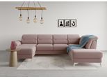 Wohnlandschaft SIT & MORE "Sinatra U-Form", lila (flieder), B:326cm H:85cm T:220cm, 90% Polyester, 10% Polyamid, Sofas, Wohnlandschaft, optional mit Kopfteilverstellung und Armteilfunktion etc.