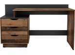 Schreibtisch BYLIVING "Bern, moderner Computertisch", braun (old wood, anthrazit, old wood, old wood), B:138cm H:83,5cm T:51,6cm, Tische, Schreibtisch, mit viel Stauraum, Breite 138cm, rechts oder links montierbar