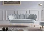 3-Sitzer SALESFEVER "Clam Komfortsofa", grau (hellgrau), B:180cm H:78cm T:76cm, Samtvelours (100% Polyester), Sofas, 3-Sitzer, Extravagantes Muscheldesign: 180 cm Breite