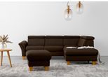 Ecksofa HOME AFFAIRE "Lindgren L-Form", braun (mocca), B:249cm H:84cm T:217cm, 100% Polyester, Sofas, Ecksofa, wahlweise mit TV-Funktion, Stauraum und Kopfteilverstellung