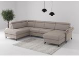 Wohnlandschaft SIT & MORE "Glendale, U-Form", taupe, B:321cm H:84cm T:193cm, 95% Polyester, 5% Polyamid, Sofas, Wohnlandschaft, inkl. Kopfteilverstellung,wahlweise mit Vorziehsitz und Bettkasten