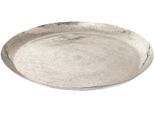Dekoteller CREATIV DECO "Weihnachtsdeko", silber (silberfarben), H:3cm Ø:39cm, Metall, Dekoschalen, Dekoteller, schimmernde Oberfläche
