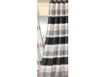 Vorhang WECKBRODT "Lotta" Gr. 1, grau (anthrazit, grau, perlmuttfarben), B:140cm H:245cm, Polyester, Gardinen, Vorhang, blickdicht mit transparenten Organza-Streifen,glänzend, Gardine, Store