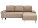 Ecksofa HOME AFFAIRE "Samu L-Form", beige, B:235cm H:93cm T:160cm, Microfaser PRIMABELLE (100% Polyester);Samtoptik (100% Polyester);Struktur fein (100% Polyester), Sofas, Ecksofa, wahlweise mit Bettfunktion und Bettkasten