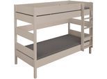 Spielbett PAIDI "TIAGO in verschiedenen Größen und Farben, Etagenbett mit Leiter", cashmere, beige, cashmere, beige, cashmere, beige, B:106,3cm H:160,6cm L:210,4cm, Betten, Spielbett, Rausfallschutz, geprüfte Sicherheit, umbaubares Bett mit Massivholz