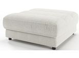 Polsterhocker 3C CANDY "Stripes", silber, B:100cm H:43cm T:100cm, 100% Polyester, Hocker, Polsterhocker, Passend zur Serie Stripes, Chenille-Bezug