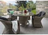 Garten-Essgruppe DESTINY "MALAGA LUNA", grau (vintage grau, anthrazit), Polyester, Aluminium, Polyrattan, Sitzmöbel-Sets, Garten-Essgruppe, Aluminium, Polyrattan