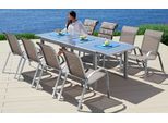Garten-Essgruppe MERXX "Amalfi", grau (taupe), Obermaterial: 100% Polyester, Sitzmöbel-Sets, Garten-Essgruppe, pulverbeschichtetes Aluminium, aus 100% Polyester, für 8 Personen