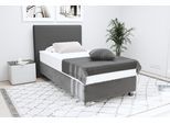 Boxspringbett "Sven", grau (anthrazit), L:210cm, 100% Polyester;Polsterwatte: 100% Polyester, WESTFALIA SCHLAFKOMFORT, Komplettbetten, Boxspringbett, inkl. Zierkissen, wahlweise mit und ohne Kaltschaum-Topper