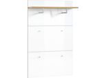 Garderobenpaneel GERMANIA "GW-Telde", weiß (navarra, eiche, nachbildung, weiß), B:89cm H:144cm T:30cm, Holzwerkstoff, Garderobenpaneele, Garderobenpaneel