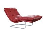 Relaxliege W.SCHILLIG "daily dreams", rot (ruby rot z59), B:75cm H:91cm T:170cm, Longlife Xtra-Leder Z59: Glattleder mit modischer Prägung. Hautstärke 0, 9 - 1, 1 mm, Sofas, Relaxliege, in Waffelkissen-Optik, wahlweise mit Motor, silber matt, in 2 Breiten
