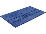 Badematte S.OLIVER "Allie, Badvorleger, Badezimmer Teppich, Duschvorleger" Gr. 2, blau, H:10mm, Polyester, Badematten, Badematte, Badteppich, weiche Haptik, unifarben mit s.Oliver Schriftzug