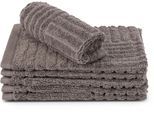 Waschhandschuh ROSS "CARRE", grau (flanell), B:16cm H:1cm L:22cm, Frottier, Waschlappen, Waschhandschuh, 100% Baumwolle, Rippenstruktur, große Farbauswahl
