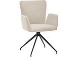 Esszimmerstuhl "El Paso", beige (creme, matt schwarz, creme), B:57cm H:86cm T:62cm, Stoff, SET ONE BY MUSTERRING, Stühle, Esszimmerstuhl, Stativgestell drehbar, verschiedene Farben, Maße B58 x H86 x T62 cm