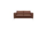 2-Sitzer FLEXLUX "Fiore, super Sitzkomfort durch Kaltschaum im Sitz", braun (old chesnut), B:164cm H:85cm T:92cm, 100% Echteder, Sofas, 2-Sitzer, breite Armlehnen, Füße Alu