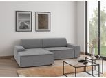 Ecksofa TRENDMANUFAKTUR "Graz, wahlweise mit Sitzvorschub und Bettkasten, L-Form, Breite 246 cm", braun (schlamm), B:246cm H:73cm T:162cm, 100% Polyester, Sofas, Ecksofa, in Cord-, haustierfreundlichem LEO Struktur- oder LUMOS-3D-Bezug