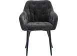 Esszimmerstuhl HOME AFFAIRE "Cannes", grau (anthrazit, schwarz, anthrazit), B:60cm H:85cm T:62cm, Boucle / Metall, Stühle, Esszimmerstuhl, mit Bouclé Bezug