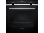 SIEMENS Einbaubackofen "HB517GBS3", Energieeffizienz: A+, grau (silberfarben), B:59,4cm H:59,5cm T:54,8cm, Backöfen, 3D Heißluft Funktion für eine gleichmäßige Hitzeverteilung, Einbaubackofen