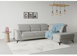Ecksofa SIT & MORE "Sinatra L-Form", silber, B:251cm H:85cm T:220cm, 90% Polyester, 10% Polyamid, Sofas, Ecksofa, mit Ottomane, optional mit Kopfteilverstellung und Armteilfunktion