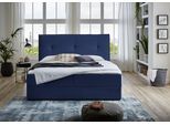 Boxbett "Lucy", blau (navyblau), B:194cm L:214cm, Bezug Bettbox und Obermatratze: Strukturstoff (90% Polyester, 10% Nylon);Topper: Jersey (100% Polyester), ATLANTIC HOME COLLECTION, Komplettbetten, Boxbett, mit Bettkasten