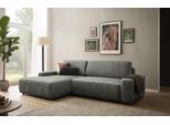 Ecksofa HOME AFFAIRE "TORGE (264cm), Schlafsofa in Cord, Samtvelours o Struktur fein, L-Form", grau (anthrazit), B:264cm H:82cm T:162cm, 100% Polyester, Sofas, Ecksofa, Schlaffunktion, Bettkasten, Liegefläche: 125/210 cm
