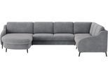 Wohnlandschaft SIT & MORE "Soul U-Form", grau (stone), B:372cm H:90cm T:227cm, 100% Polyester, Sofas, Wohnlandschaft, wahlweise mit Bettfunktion und Schubkasten