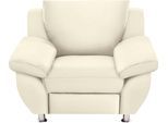 Sessel DOMO COLLECTION "Pilar elegant und zeitloses Design, komfortabel, bequeme Armlehnen", beige (natur), B:108cm H:80cm T:91cm, Struktur ( 100% Polyester);Kunstleder SOFTLUX, Sessel, Sessel