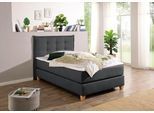 Boxspringbett HOME AFFAIRE, grau (anthrazit), B:140cm L:209cm, Komplettbetten, Boxspringbett, inklusive Komfortschaum-Topper