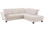Ecksofa HOME AFFAIRE "Solvei L-Form", beige (natur), B:260cm H:104cm T:235cm, Luxus-Microfaser Lederoptik (100% Polyester);Struktur (100% Polyester);Luxus-Microfaser ALTARA NUBUCK (100% Polyester), Sofas, Ecksofa, wahlweise auch mit Kopfteilverstellung und Bettfunktion, Federkern