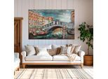 Metallbild CASABLANCA BY GILDE "Bild rechteckig Ponte di Rialto mehrfarbig H. 80 cm", bunt (farbe bild(er): mehrfarbig), B:120cm H:80cm T:4,3cm, Metall, Bilder, Metallbild