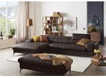 Ecksofa W.SCHILLIG "piedroo, Designsofa mit tollem Sitzkomfort, bequem und elegant, L-Form", braun (mocca z69), B:343cm H:70cm T:193cm, Longlife Xtra-Leder Z69: Das feinnarbige, gedeckte Softleder Z69 besticht durch seine außergewöhnliche Weichheit im trendigen »Vintage-Look«, Hautstärke 0, 9 - 1, 1 mm, Sofas, Ecksofa, Kopfteilverstellung, wahlweise mit Sitztiefenverstellung, Breite 343cm