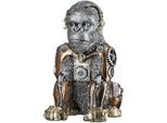 Dekoobjekt GILDE "Figur Gorilla Steampunk Gorilla silberfarben H. 31 cm", gold (silberfarben), B:17,5cm H:31cm T:23,5cm, Kunstharz, Dekofiguren, Dekoobjekt