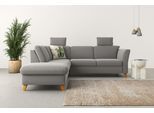 Ecksofa HOME AFFAIRE "Trelleborg L-Form", grau, B:252cm H:86cm T:213cm, 100% Polyester, Sofas, Ecksofa, Federkern-Polsterung, wahlweise mit Bettfunktion und Stauraum