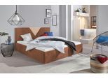 Polsterbett "Malibu", braun (braun, beige), B:192cm L:212cm, Bezug Bett: Microfaser (100% Polyester);Bonnell-Federkernmatratze: 51% Polypropylen, 39% Polyester und 10% Baumwolle;Kaltschaummatratze: 100% Polyester, Bezug abnehm- und waschbar bis 60C, WESTFALIA SCHLAFKOMFORT, Betten, Polsterbett, inkl. Bettkasten bei Ausführung mit Matratze