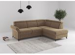 Ecksofa SIT & MORE "Glendale, L-Form", braun (hellbraun), B:247cm H:84cm T:193cm, 100% Polyester, Sofas, Ecksofa, inkl. Kopfteilverstellung, wahlweise mit Vorziehsitz und Bettkasten