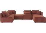 Wohnlandschaft OTTO HOME "Nöre U-Form", orange (terra), B:340cm H:86cm T:172cm, 92% Polyester, 8% Polyamid, Sofas, Wohnlandschaft, 5 Teile, in vielen Bezugsqualitäten und Farben s. auch "Nöre"