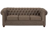 Chesterfield-Sofa HOME AFFAIRE "New Castle", grau (taupe), B:203cm H:72cm T:86cm, Sofas, Chesterfield-Sofa, mit hochwertiger Knopfheftung in Chesterfield-Design, B/T/H: 203/86/72