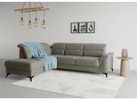 Ecksofa SIT & MORE "Sinatra L-Form", braun (schlamm), B:251cm H:85cm T:220cm, 100% Polyester, Sofas, Ecksofa, mit Ottomane, optional mit Kopfteilverstellung und Armteilfunktion