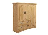 Wäscheschrank OTTO HOME "Konrad", beige (natur), B:133cm H:132cm T:39cm, Massivholz, Schränke, Wäscheschrank, aus massiver Kiefer, mit viel Stauraum
