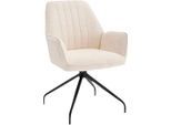 Drehstuhl HOME AFFAIRE "Campanet", beige (natur, schwarz, natur), B:64cm H:89cm, Stühle, Drehstuhl, moderner Drehstuhl mit gepolsterten Armlehnen und Stoffbezug