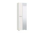 Garderobenschrank HOME AFFAIRE "Beny Kleiderschrank, Stauraumschrank, Flurschrank, Höhe 193 cm", weiß (opaque weiß, weiß hochglanz), B:60cm H:192,5cm T:35,5cm, Glas, Holzwerkstoff, Kunststoff, MDF, Metall, Schränke, Garderobenschrank, Hochglanzfronten, Spiegeltür, Breite 60 cm, ausziehbare Kleiderstange