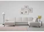 Wohnlandschaft SIT & MORE "Fashion U-Form", grau (hellgrau), B:338cm H:84cm T:207cm, Sofas, Wohnlandschaft, wahlweise mit Kopfteilverstellung, Vorziehsitz, motorisch, Metallfüße
