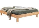 Holzbett HASENA "Rapallo", braun (eiche bianco, geölt), B:206cm H:36cm L:205cm, Eiche massiv, Betten, Holzbett, Fußhöhe 20 cm
