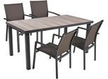 Garten-Essgruppe GARDEN PLEASURE "RANA", grau, Aluminium, Sitzmöbel-Sets, Garten-Essgruppe