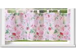 Scheibengardine WECKBRODT "Rosalie" Gr. 1, bunt (multi), B:120cm H:45cm, Voile, Polyester, Gardinen, Scheibengardine, Bistro, Voile, bedruckt, floral, HxB 45x120cm, Gardine, Store